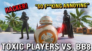 TOXIC PLAYERS RAGE AT BB8 IN HEROES VS VILLAINS DUELS Battlefront 2 [upl. by Nylisoj]