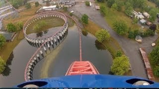 Ride of Steel Roller Coaster POV Darien Lake NY Superman Intamin Hyper [upl. by Marris]