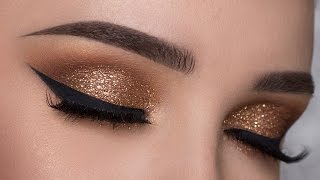 EASY Copper Glitter Smokey Eye Makeup Tutorial [upl. by Missi]