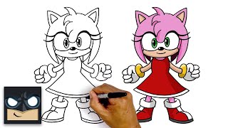 How To Draw Amy Rose  Sonic The Hedgehog [upl. by Kciredor262]