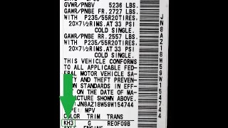 How to Find Your NISSAN Paint Code [upl. by Argus]