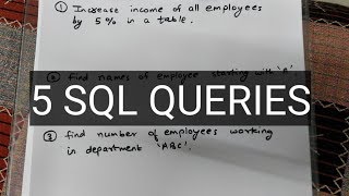 SOLVE 5 SQL QUERIES IN 5 MINUTES PART 1  MASTER IN SQL  SQL INTERVIEW QUESTIONS [upl. by Ijnek620]