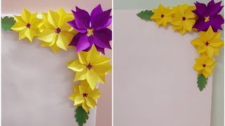 DIY Flower Decoration  Border Decoration  Paper Flowers  Home Decor Ideas  Buddys Art [upl. by Latrina]