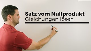 Satz vom Nullprodukt Gleichungen lösen Nullstellen bestimmen  Mathe by Daniel Jung [upl. by Ahsinej]