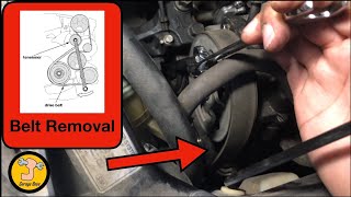 How To Remove Serpentine Belt On Honda CRV [upl. by Thera77]