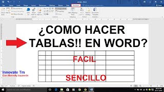 COMO HACER TABLAS EN WORD SUPER FÁCIL Y SENCILLO [upl. by Kendrah]