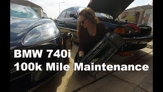 BMW E38 740i DIY MaintenanceTiming Chain Guide Rail Replacement [upl. by Nove]