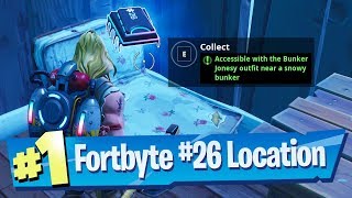 Fortnite Fortbyte 26 Location  Accessible with the Bunker Jonesy outfit near a Snowy Bunker [upl. by Steffie569]