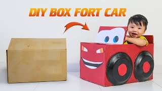 DIY I How To Make a Cardboard Box Car I Lightning McQueen [upl. by Connie]