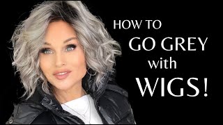 HOW to TRANSITION to GREY with wigs  HUGE TRY ON amp DEMOS  ADVICE for Brunettes Blondes amp Reds [upl. by Bryner]