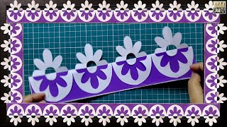 Two  Minutes Flower Design for Bulletin Board Border  DIY [upl. by Epilef]