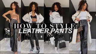 HOW TO STYLE LEATHER PANTS  FLARE LEGGINGS amp SPLIT HEM  STREET STYLE FOR WOMEN [upl. by Aicelet629]