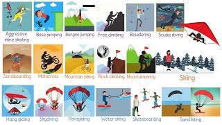 Extreme Sports  List of Adventure Sports in English [upl. by Matthus]