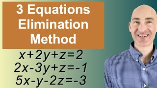 Solving Systems of 3 Equations Elimination [upl. by Toland]