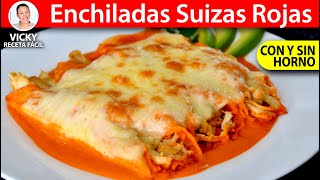 ENCHILADAS SUIZAS ROJAS  Vicky Receta Facil [upl. by Nurav]