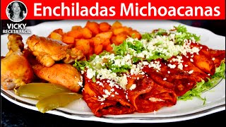 ENCHILADAS ROJAS MICHOACANAS  Vicky Receta Facil [upl. by Dorri]