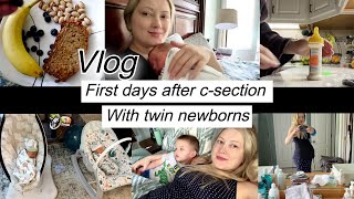 CSECTION RECOVERY VLOG  postpartum experience  twin mama [upl. by Atinid]