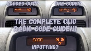 Renault Clio Radio Code  THE COMPLETE GUIDE [upl. by Aihseit]