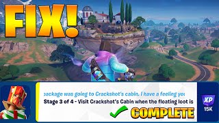 FIX Visit Crackshots Cabin when the floating loot island spawns Location  Fortnite Winterfest FIX [upl. by Fiel]