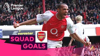 Amazing Arsenal Goals  Henry Bergkamp Aubameyang  Squad Goals [upl. by Atinrev]