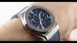 Hublot Classic Fusion Titanium BLUE DIAL 521NX7170LR Luxury Watch Review [upl. by Janicki458]