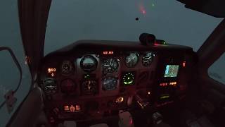 First Instrument approach in IMC at night to minimums [upl. by Guglielmo]