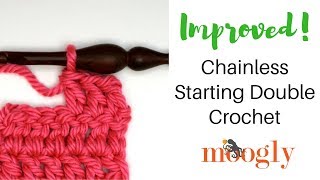 How to Crochet Improved Chainless Starting Double Crochet Right Handed [upl. by Ralli]