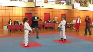 Tukums open 16 karate championship Girls kumite U14 45kg [upl. by Herbert297]