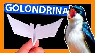 Como hacer un AVION DE PAPEL GOLONDRINA fácil y que vuele mucho [upl. by Elsilrac]