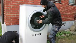 JS Energi installerar en ny Bosch LuftVatten värmepump [upl. by Veronika730]