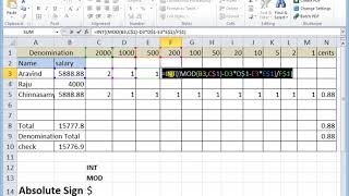 Denomination for Currency using Excel with Example [upl. by Mraz415]