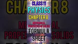 Mechanical Properties of Solids Class 11 Physics  Important Notes amp Formulas [upl. by Alyekahs808]