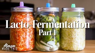 Easy LactoFermentation Part 1  Sauerkraut Kimchi Dill Pickles Jalapeno Hot Sauce [upl. by Niwrad]