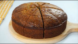 Moist And Fluffy Banana Cake  Easy Recipe [upl. by Anilorac]