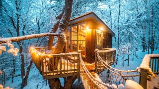 Unique amp Cozy Winter Getaways Treehouse Aframe Log Cabin [upl. by Cyrill]