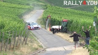 Neuville almost crash with a tractor  Rally Deutschland Test 2015 HD [upl. by Ayaladnot]