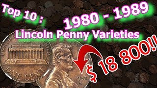 Top 10 Lincoln Penny Varieties from the 1980s Worth Money [upl. by Anekahs]