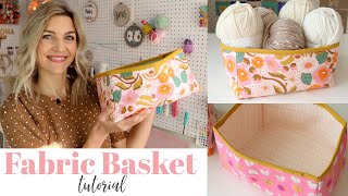 Easy Fabric Basket Sewing Tutorial [upl. by Amada]