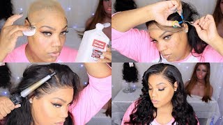 VERY DETAILED Lace Frontal Wig Install  Stocking Cap Method  Cutting The Lace  Charlion Patrice [upl. by Hallsy]