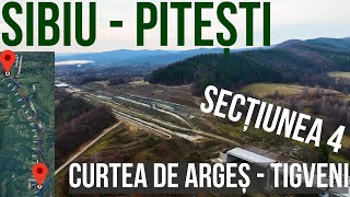 AUTOSTRADA A1 Curtea de Argeș  Tigveni  SibiuPitesti Sectiunea 4  Stadiu lucrari 141224  Porr [upl. by Zahavi]