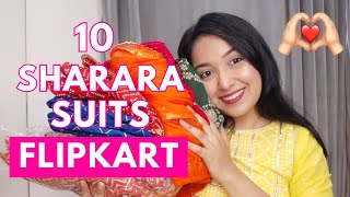 Trendy Sharara Set Try on haul from Flipkart 💗  Isha Vinod Jain [upl. by Barnebas]