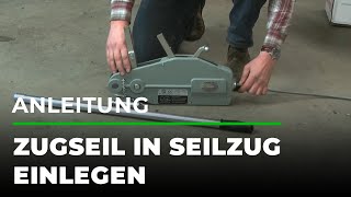 Anleitung Zugseil in Seilzug einlegen  GRUBEDE [upl. by Panaggio]