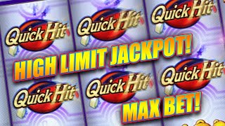 QUICK HIT PROGRESSIVE ★ HIGH LIMIT JACKPOT ➜ SLOT MACHINE BONUSES amp BIG WINS [upl. by Ivzt417]