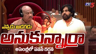 Deputy CM Pawan Kalyan Powerful Warning to YS Jaganmohan Reddy  AP Assembly  Tv5 News [upl. by Tamera]