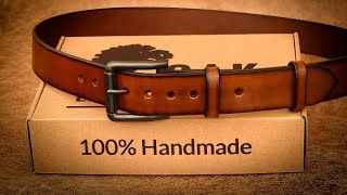 How to make leather belt Leathercraft [upl. by Nedloh]