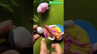 माँ सरस्वती sarswati puja shorts man Saraswati art clayart clay diy shortfeed [upl. by Ojyram]