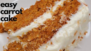 Easy Carrot Cake RecipeHOW TO MAKE MOIST CARROT CAKE  JERENES EATS [upl. by Nylhtak]