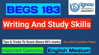 BEGS 183 December 2022 Question Paper  BEGS 183 Important Questions  BEGS 183 Previous year [upl. by Nylicaj]