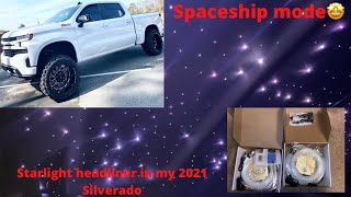 Starlight headliner 2021 Chevy Silverado install an tutorial crew cab 550 light kit twinkle effect [upl. by Efar]