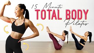 15 Minute Full Body Pilates  thighs arms obliques [upl. by Siroved]